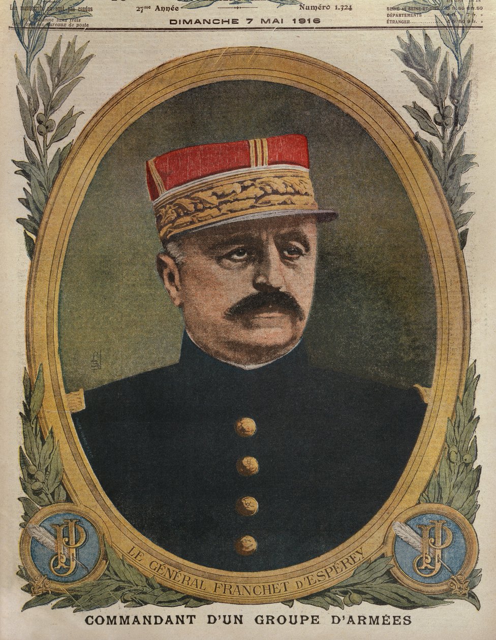 General Franchet dEsperey, chef for en hærgruppe, illustration på forsiden fra Le Petit Journal, supplement illustre, 7. maj 1916 af French School