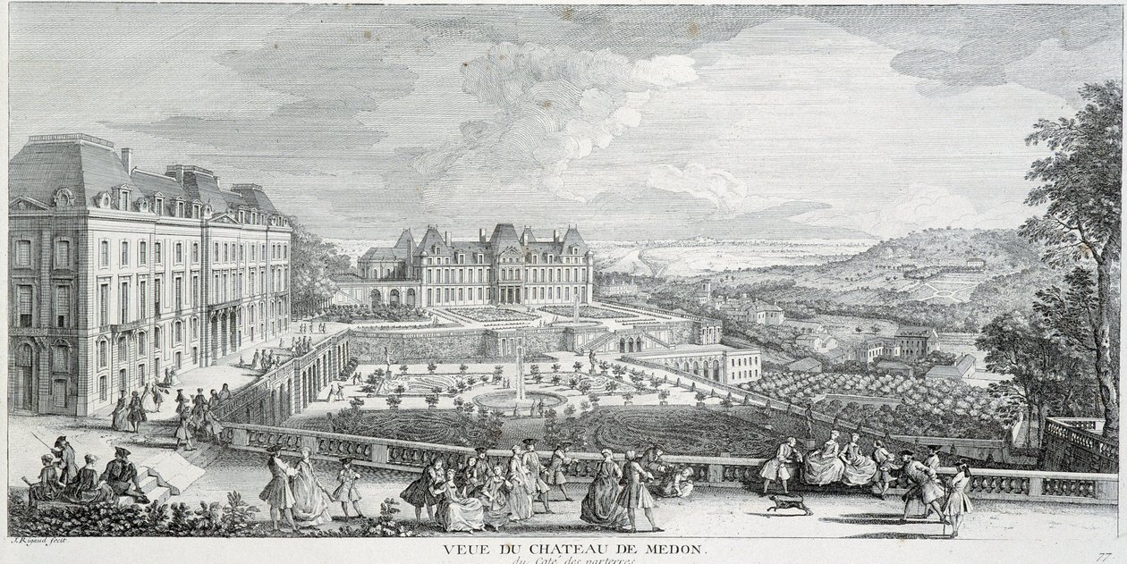 Generel udsigt over Chateau de Meudon af French School