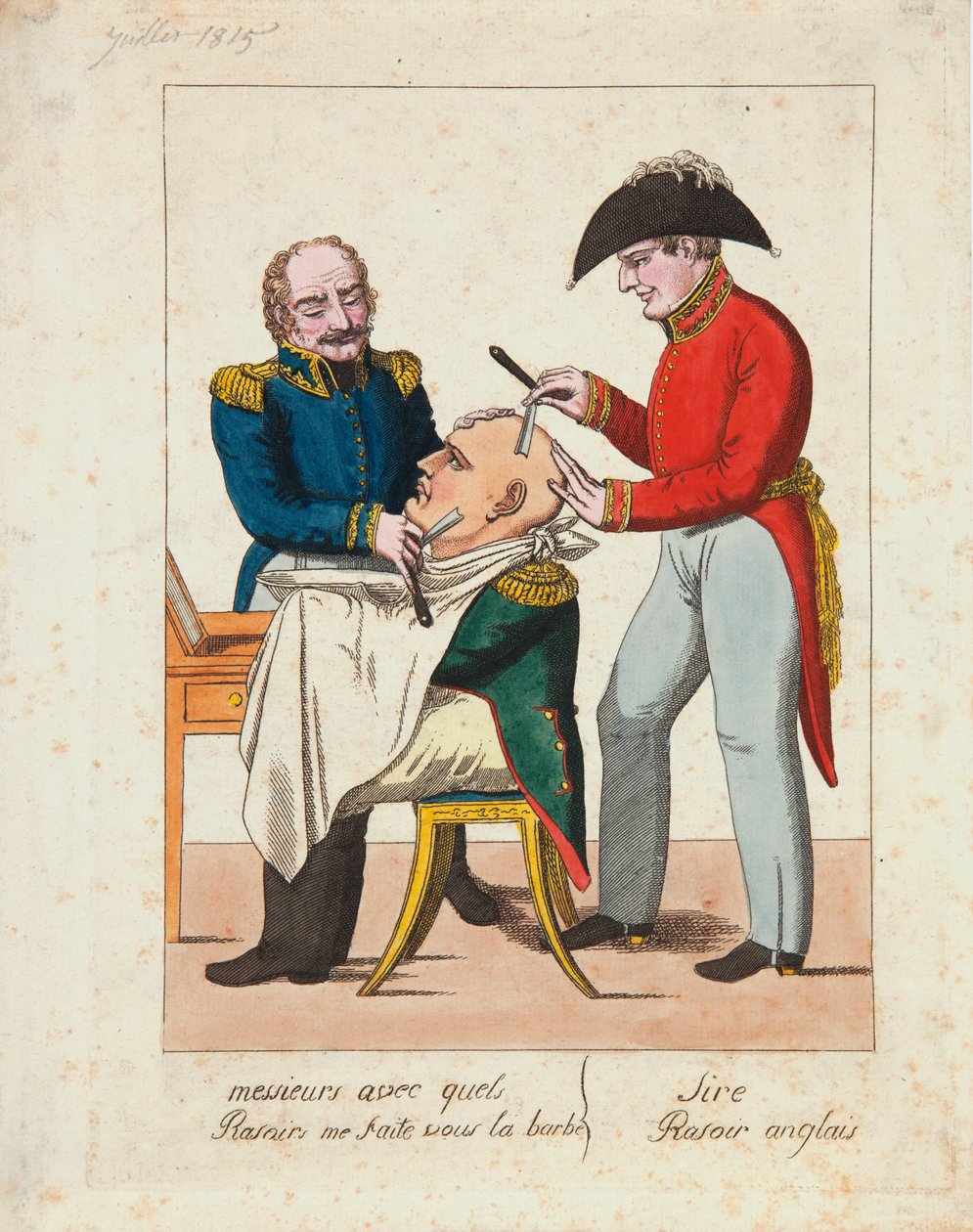 Mine herrer, hvad bruger I til at barbere mit skæg? Engelsk barbermaskine Sir af French School