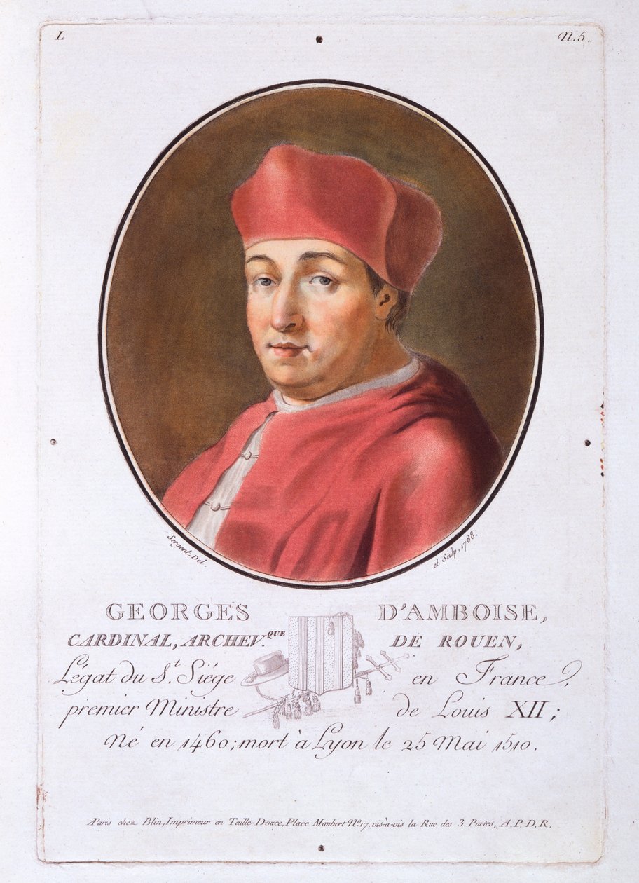Georges dAmoise, fra Portraits of Great Men, Illustrious Women, and Memorable Subjects of France, udgivet 1787-92 af French School