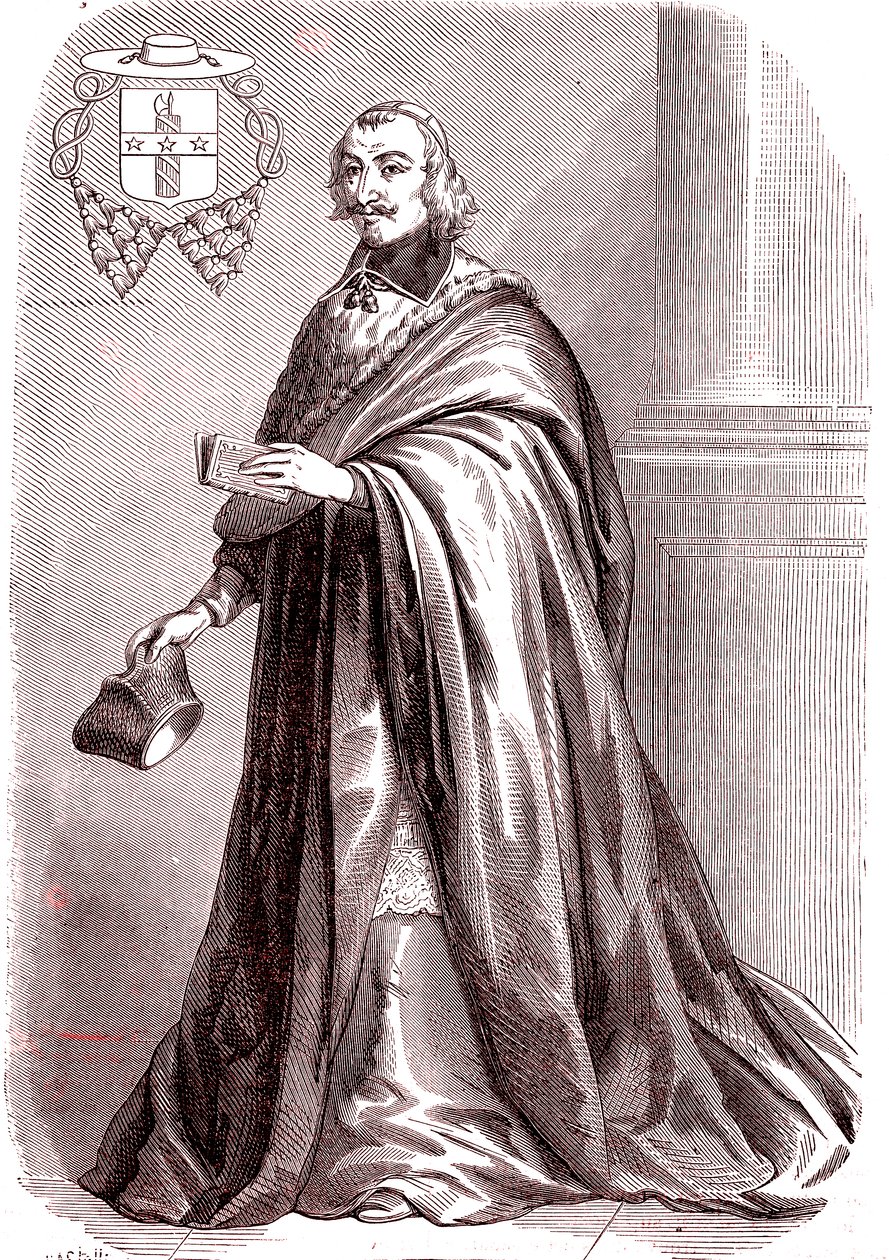 Giulio Raimondo Mazzarino, fransk kardinal og diplomat fra italiensk oprindelse.1865 (gravering) af French School