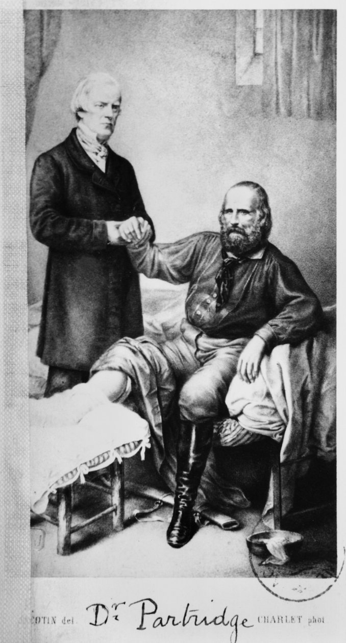 Giuseppe Garibaldi (1807-82) med Doctor Partridge, ca. 1862 af French School