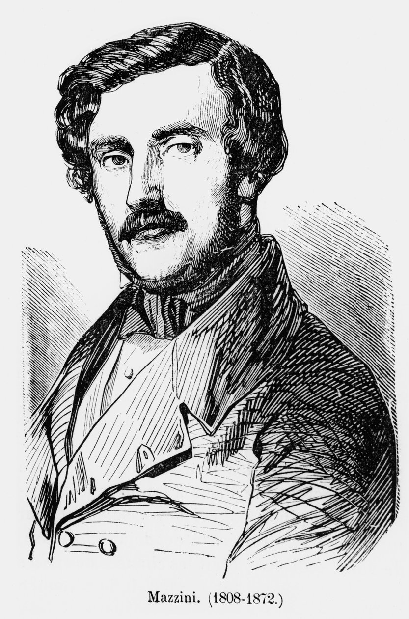 Giuseppe Mazzini (1805-72) ca. 1850 af French School