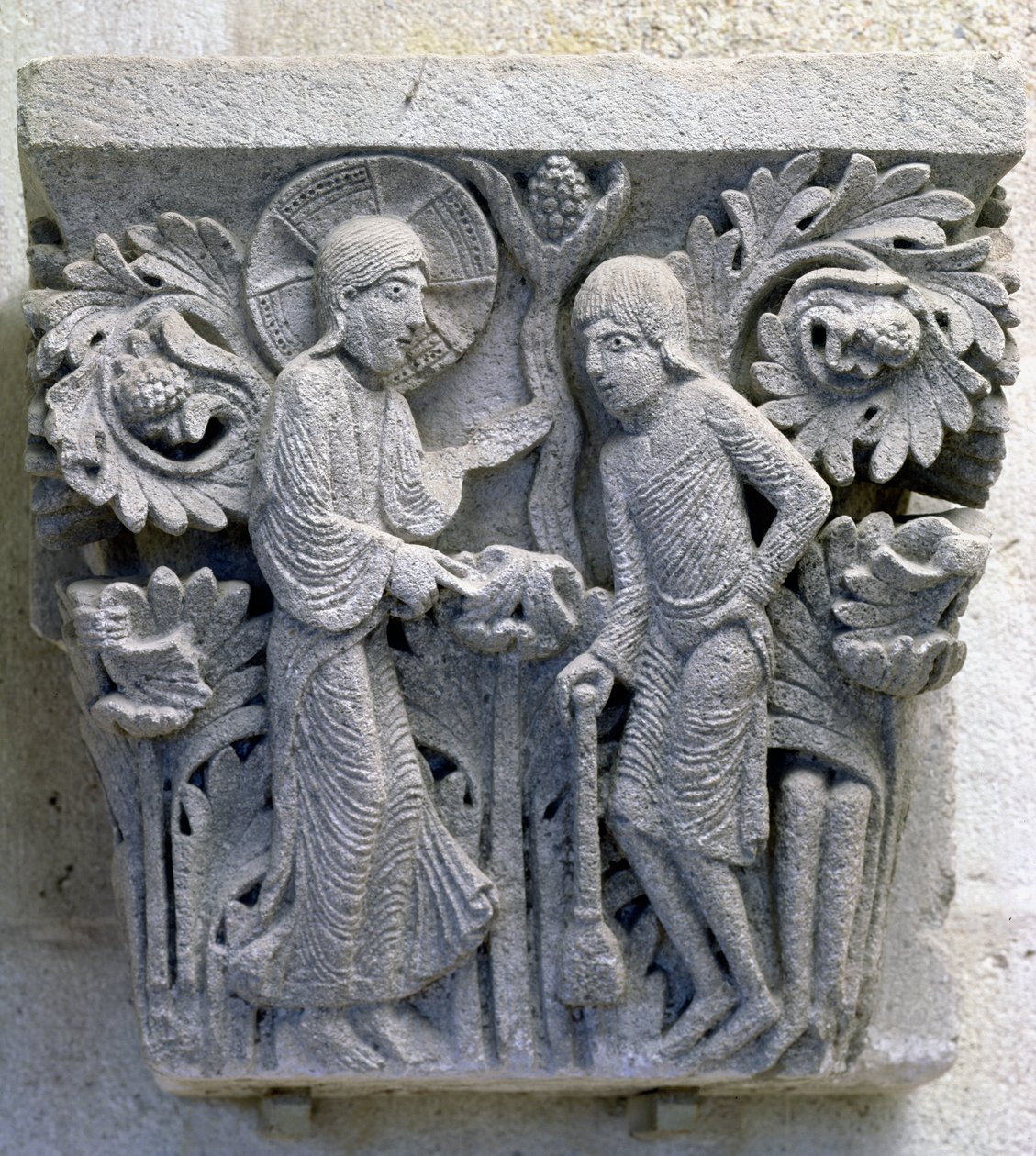 Gud beder Adam om at bearbejde jorden, den oprindelige hovedstad fra katedralskibet af French School