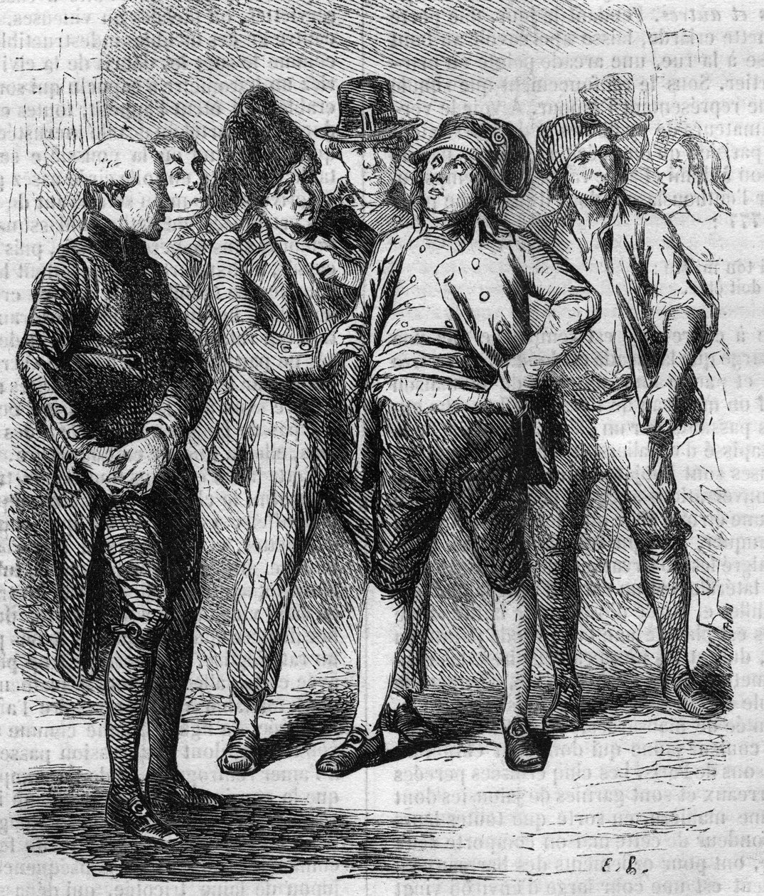 Goriot var præsident for hans sektion under revolutionen. Gravering midten af 1800-tallet. Illustration til "The Father Goriot" af Honore de Balzac (1799-1850). af French School