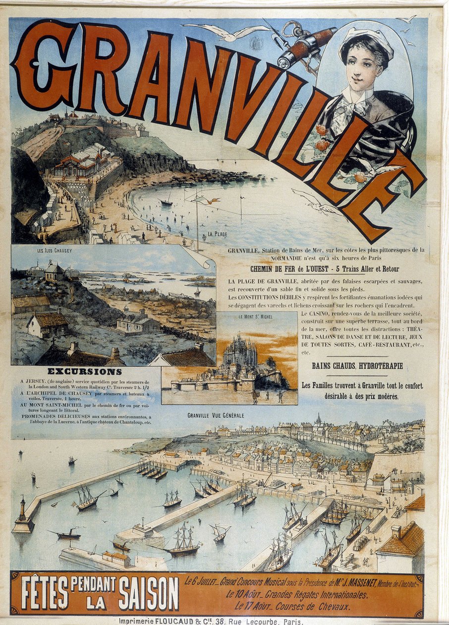 Granville - Western Railway Advertising Plakat, slutningen af det 19. århundrede af French School