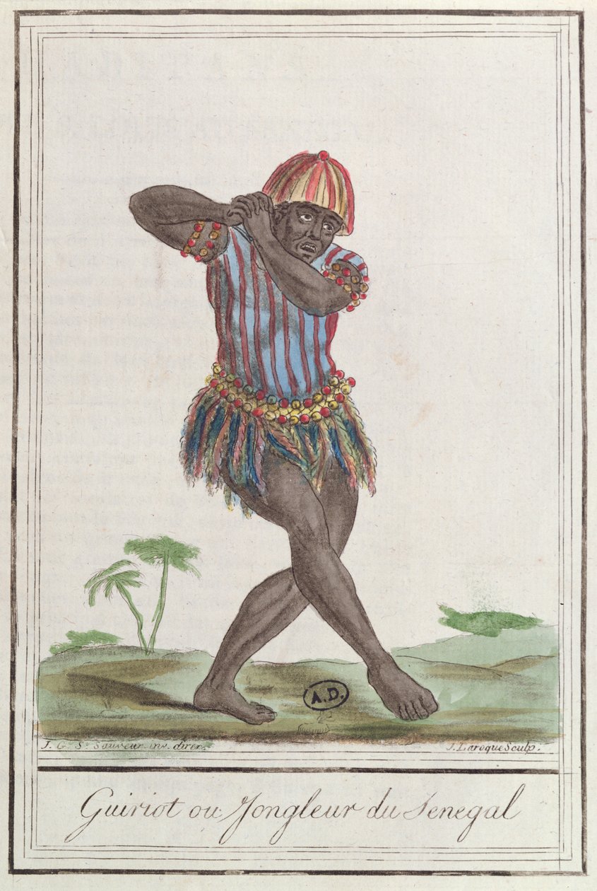 Griot eller Minstrel of Senegal, 1796 af French School