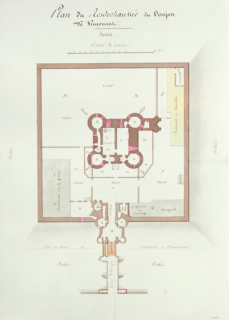 Stueplan over Keep at Vincennes af French School