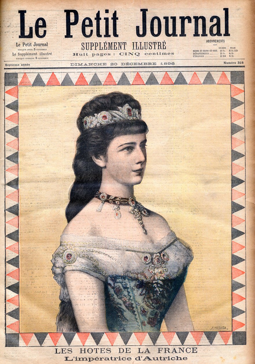 Gæster af Frankrig: Kejserinde Elisabeth (Sissi), konsort af Francis Joseph I af Østrig i "Le Petit Journal" 20. december 1896 (gravering) af French School