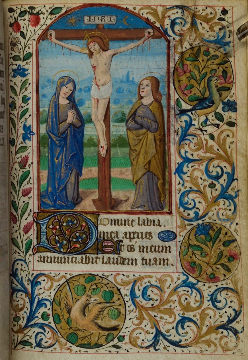 H/L-3-3 fol. 101r The Crucifixion, fra Book of Hours, Use of Paris, midten af 1400-tallet af French School