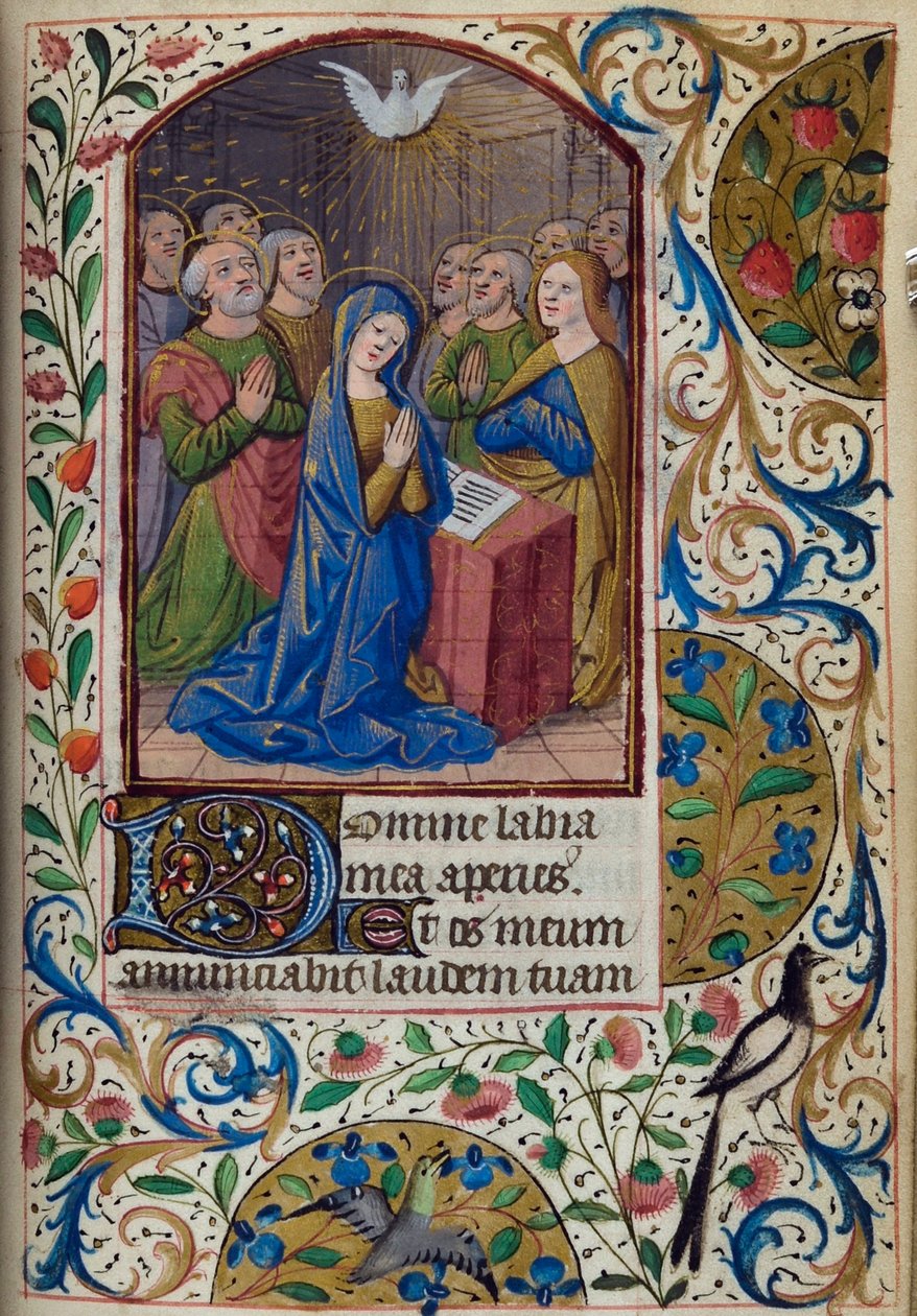 H/L-3-3 fol. 104r Pinsedag, fra Timebog, Brug af Paris, midten af 1400-tallet af French School