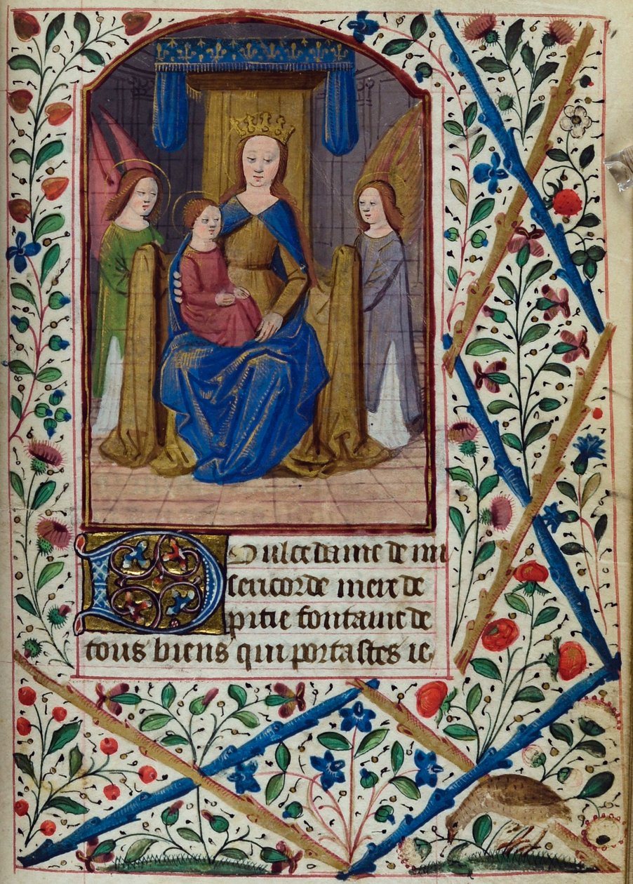 H/L-3-3 fol. 148r Virgin and Child, fra Book of Hours, Use of Paris, midten af 1400-tallet af French School