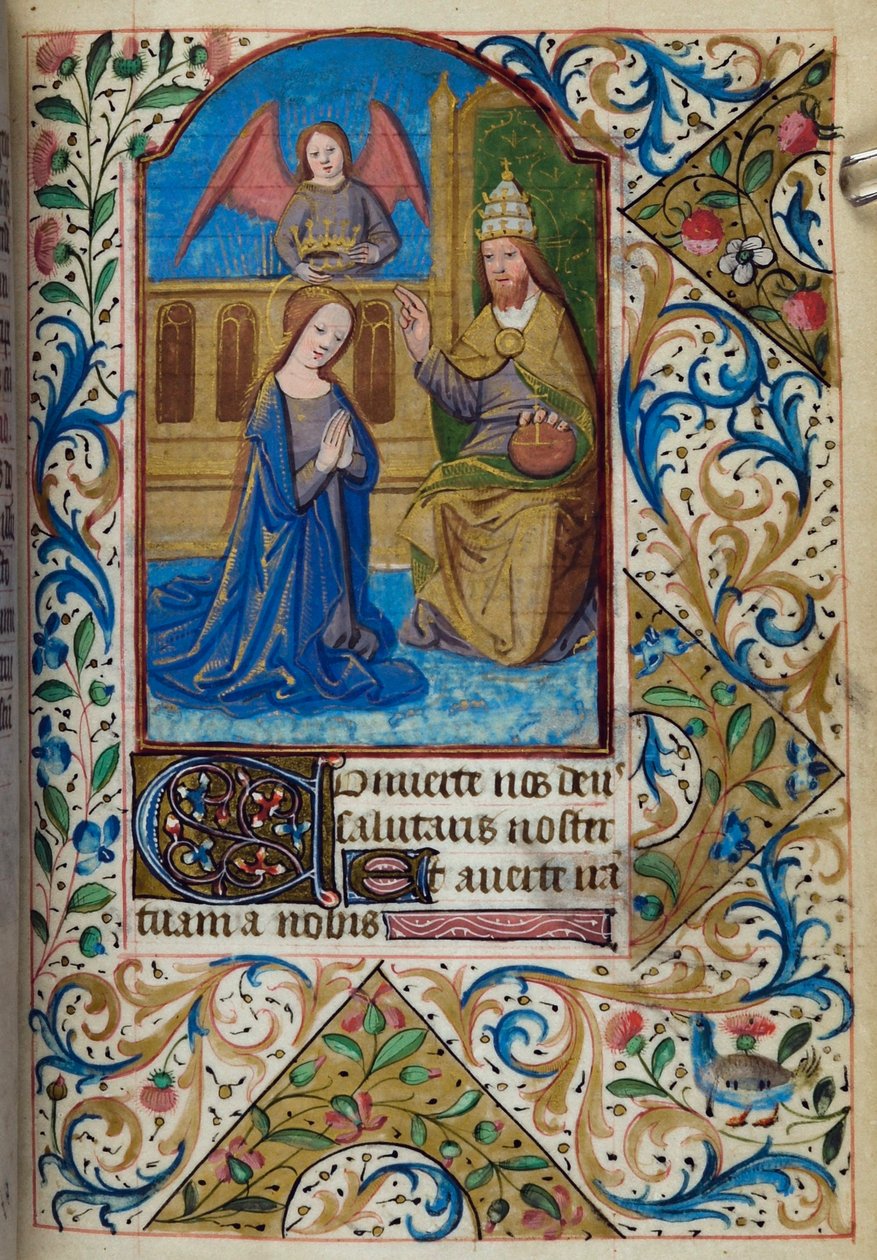 H/L-3-3 fol. 80r Jomfrukroning, fra Timebog, Brug af Paris, midten af 1400-tallet af French School