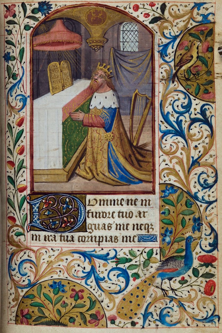 H/L-3-3 fol. 85r King David, fra Book of Hours, Use of Paris, midten af 1400-tallet af French School