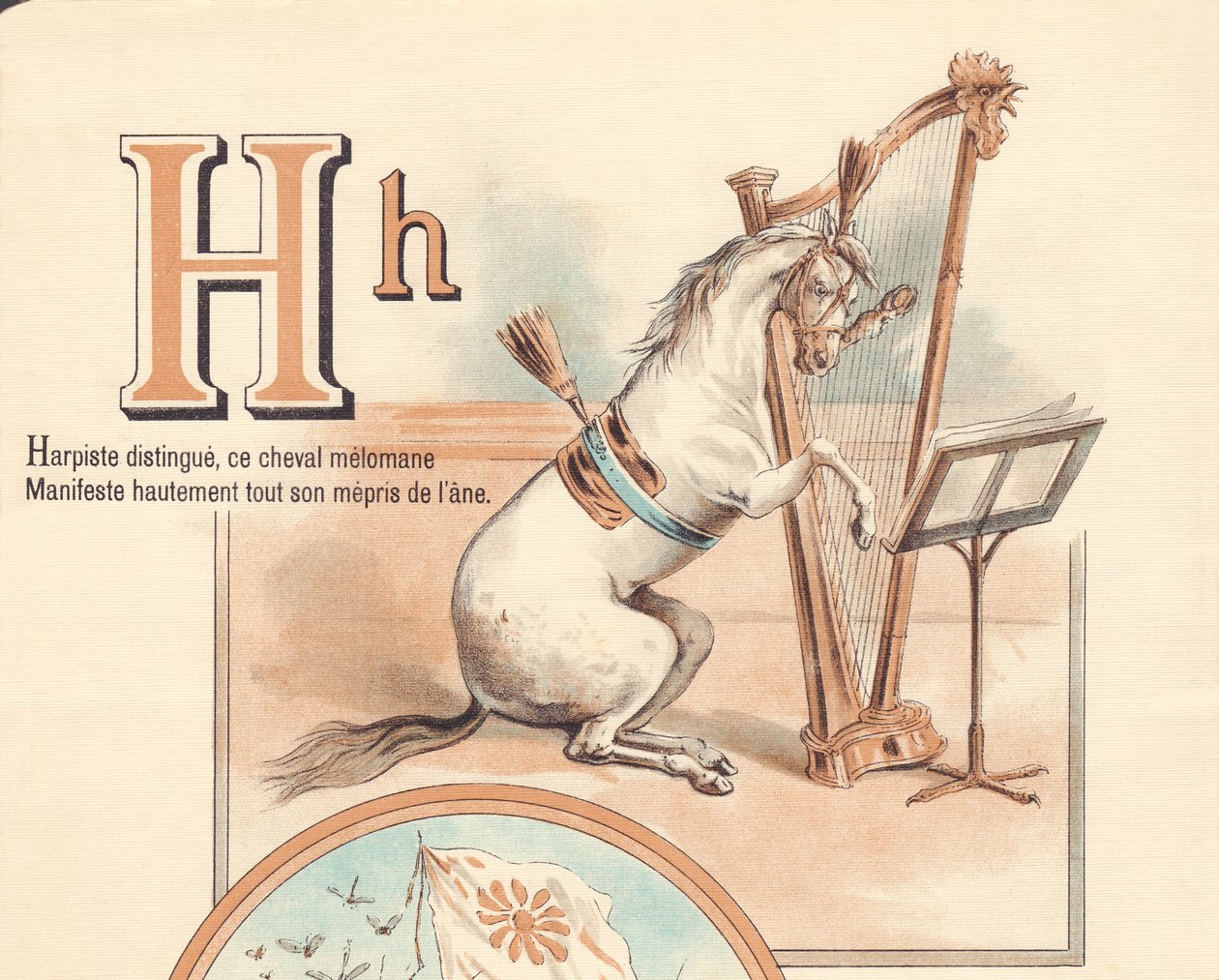 H: Harpespiller kendetegner, denne melomane hest Manifesto højst al hans tilsidesættelse af æslet af French School