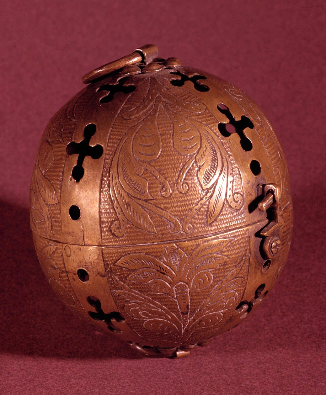 Håndvarmer (håndvarmer) brugt i middelalderen. 13. århundrede. Paris, Nationalmuseet for middelalderen, Thermes de Cluny af French School