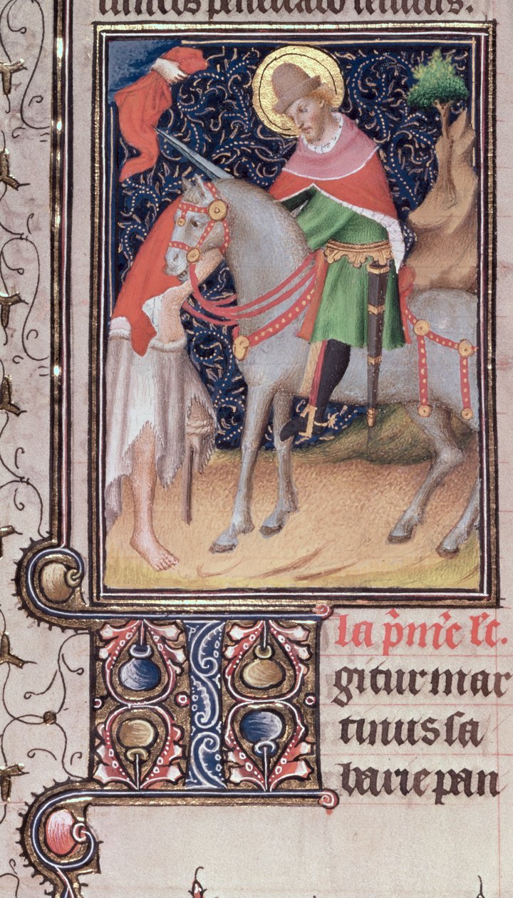 Harley 2897, f.435: St. Martin of Tours, produceret af kredsen af Brødrene Limbourg, oplyst i Paris (vellum) af French School