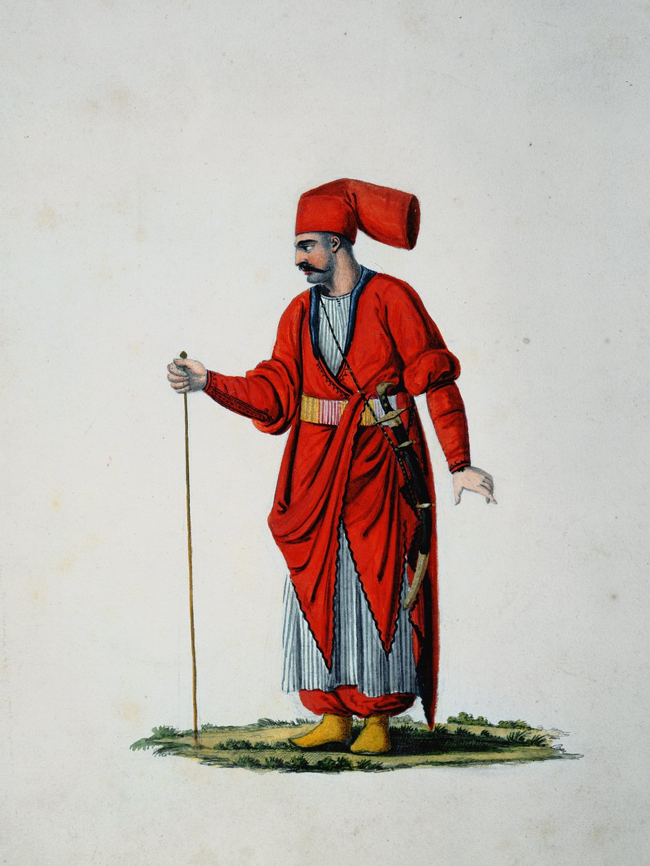 Hasseki Baltaci Valet del Sultani, sandsynligvis af Cousinery, osmannisk periode, tredje kvartal af det 18. århundrede (wc på papir) af French School