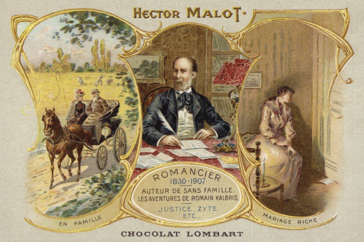 Hector Malot, fransk romanforfatter (chromolitho) af French School