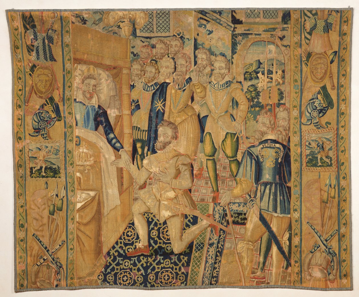 Henri III (1551-89) de Valois giver magttegnene til Henri III (1553-1610) de Bourbon af French School