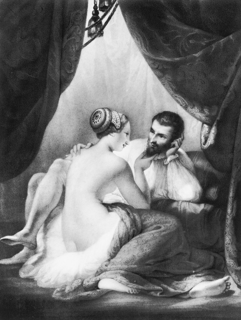 Henri IV (1553-1610), konge af Frankrig og hans elskerinde Gabrielle d