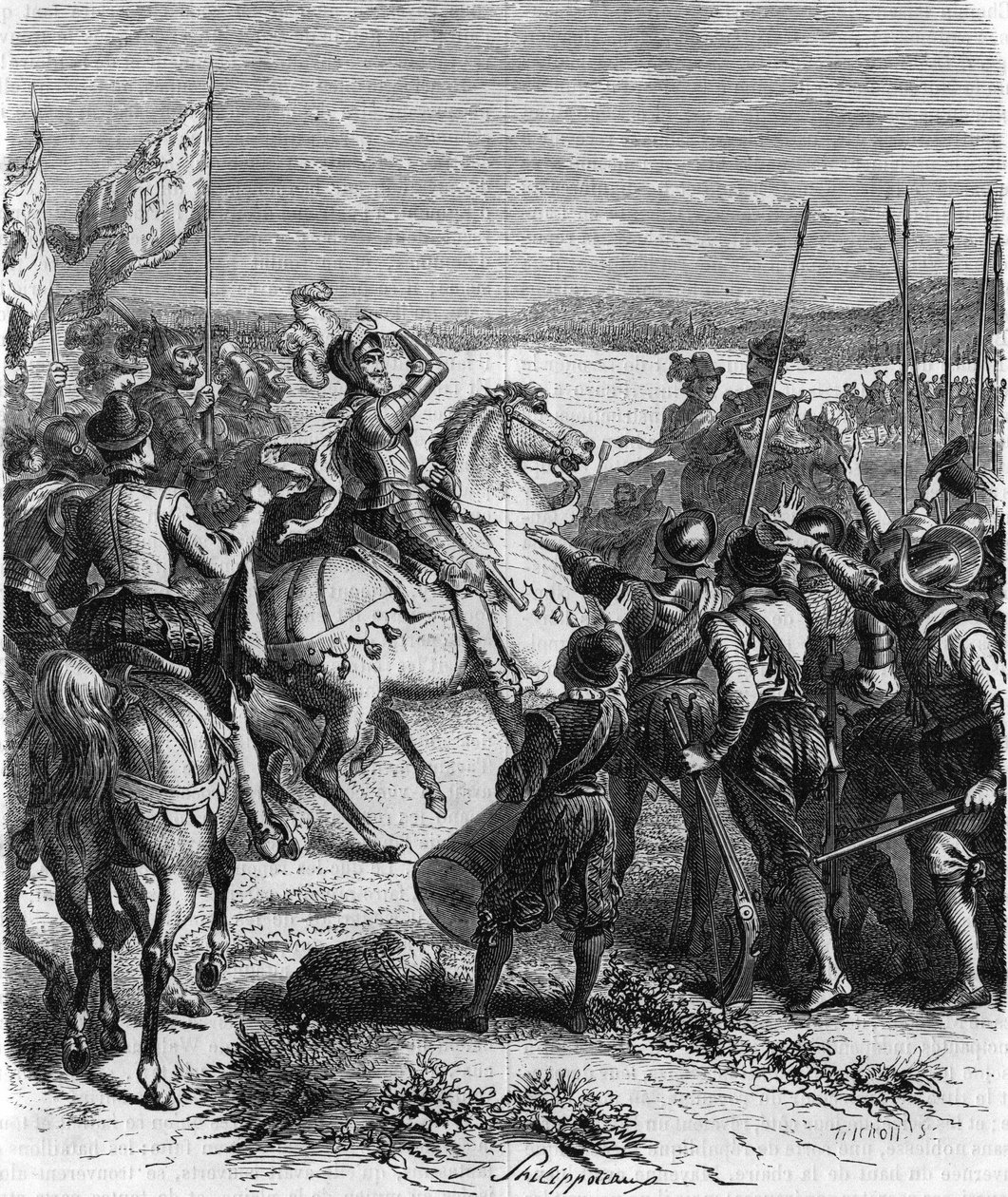 Henri IV i Ivry, 14. marts af French School