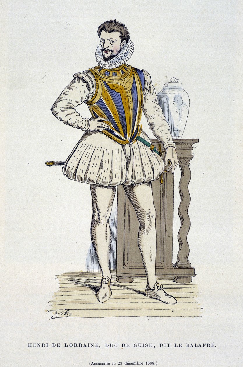 Henri de Lorraine, hertug af Guise, dit le Balafré (1550 - 1588) - i "Frankrig og franskmændene gennem århundrederne" af Augustin af French School