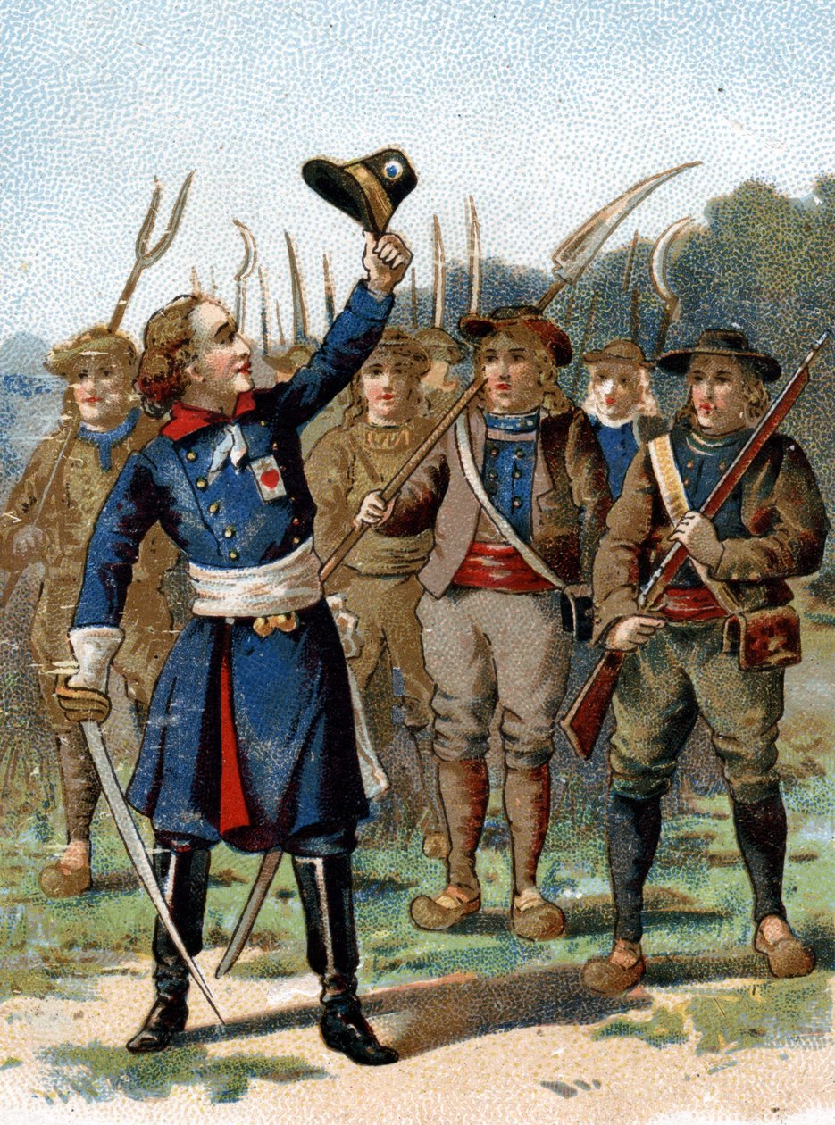 Henri du Vergier, greve af La Rochejaquelein (eller Verger de La Rochejacquelein) (1772-1794), høvding solgt. Han har en markør på brystet. af French School