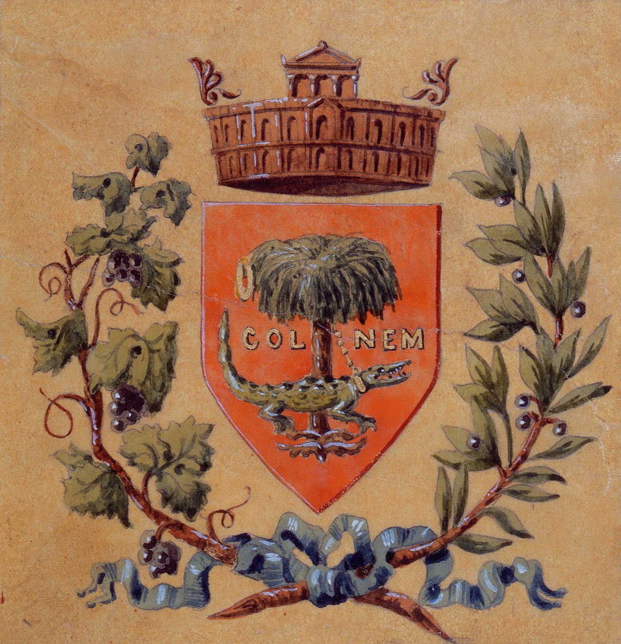Heraldiske våben fra byen Nimes af French School