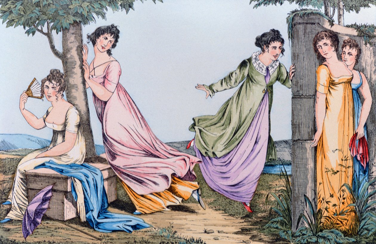 Hide-and-Seek, illustration fra Le Bon Genre, begyndelsen af det nittende århundrede af French School