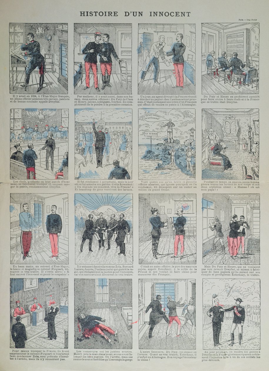 Histoire dun Innocent, illustreret historie om Dreyfus-affæren af French School