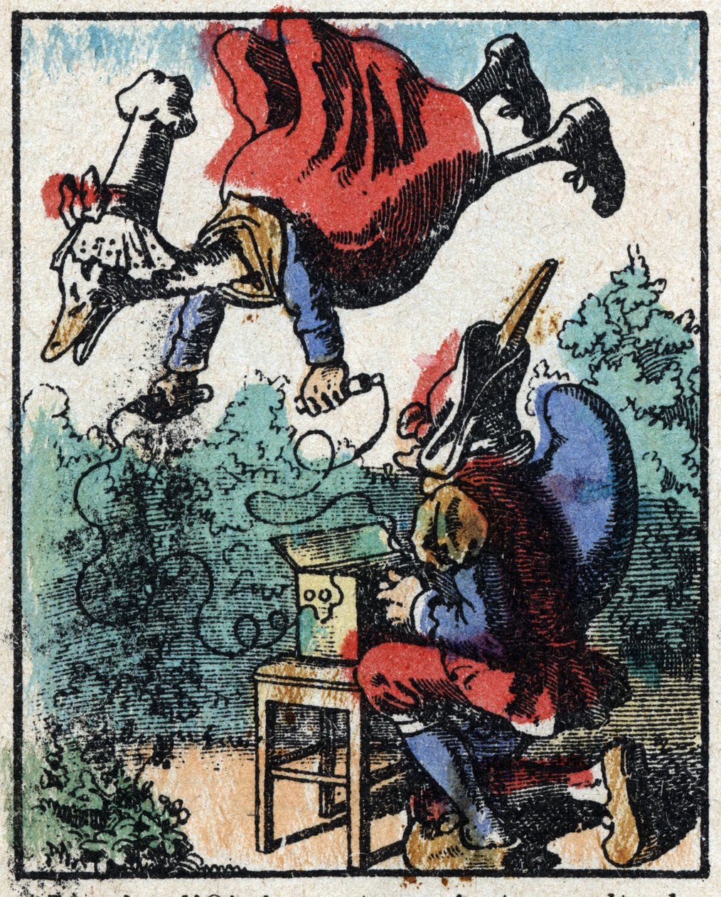 Dr. Pulcinellas (Polichinelle) historie. Træstik af Imaging Pellerin - Epinal, sd. Slutningen af det 19. århundrede. af French School