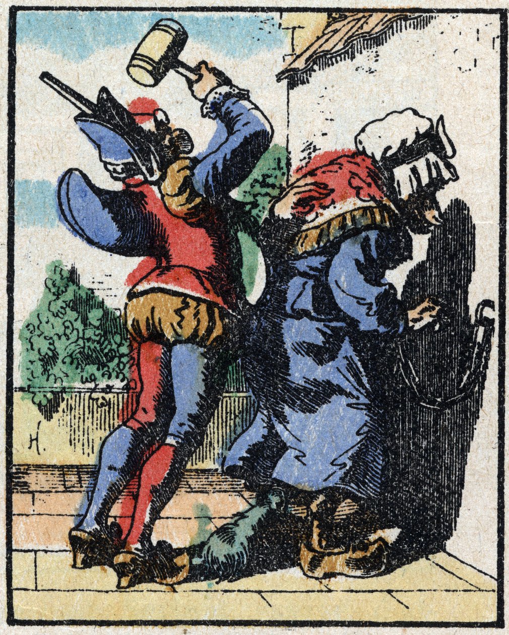 Dr. Pulcinellas (Polichinelle) historie. Træstik af Imaging Pellerin - Epinal, sd. Slutningen af det 19. århundrede. af French School