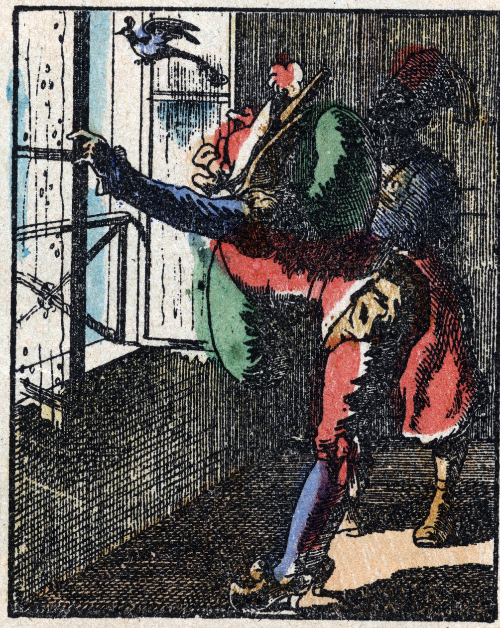 Dr. Pulcinellas (Polichinelle) historie. Træstik af Imaging Pellerin - Epinal, sd. Slutningen af det 19. århundrede. af French School