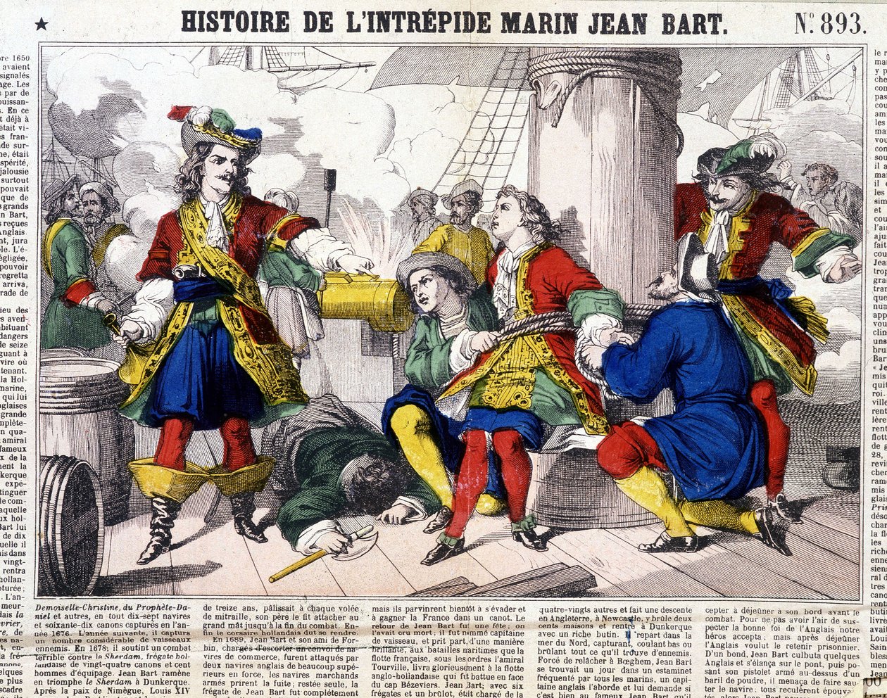 Historien om den frygtløse sømand Jean Bart - billeder af Epinal, sd. 19. århundrede af French School