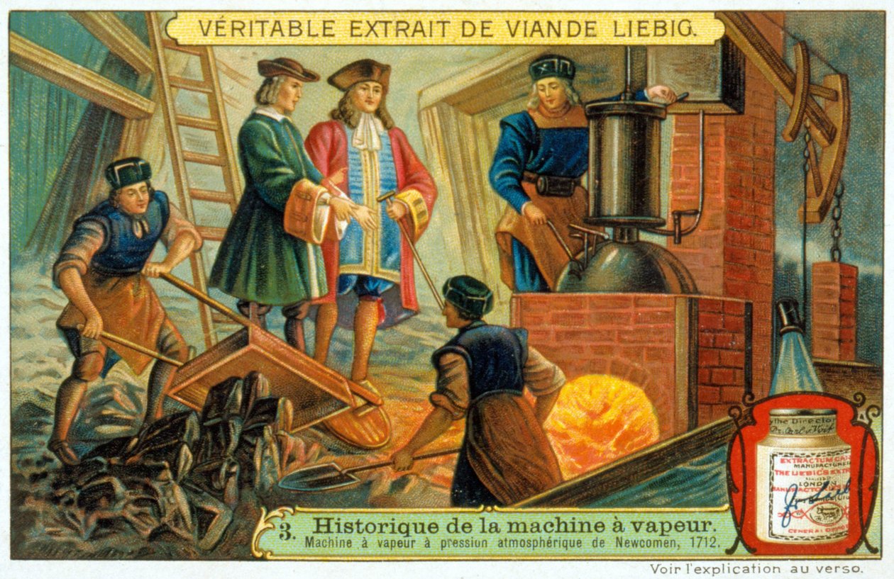 Dampmaskinens historie: Newcomen dampmaskine med atmosfærisk tryk af French School