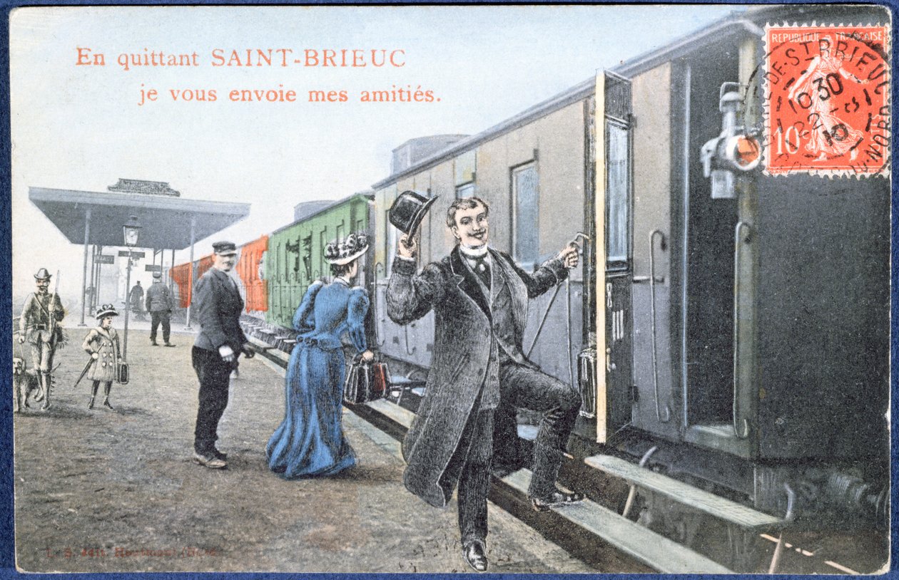 Feriepostkort fra Saint-Brieuc, ca. 1910 (efter et foto) af French School