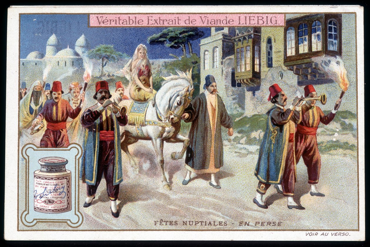 Bryllupsrejse i Persien - chromo. Liebig, v. 1895 af French School