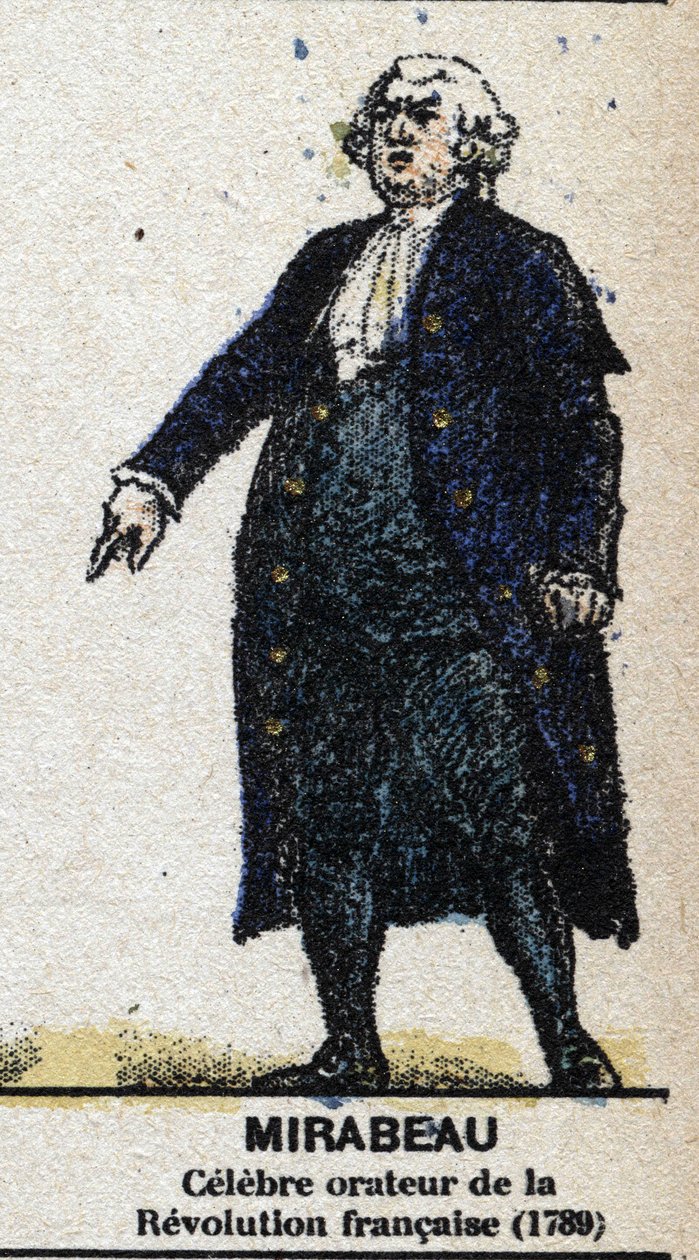 Honore Gabriel (Honore-Gabriel) Riqueti, greve af Mirabeau (1749-1791), fransk politiker. I "" Galeriede Kings and Queens of France og berømte karakterer fra 1643 til 1895"" Billede af epinal. af French School