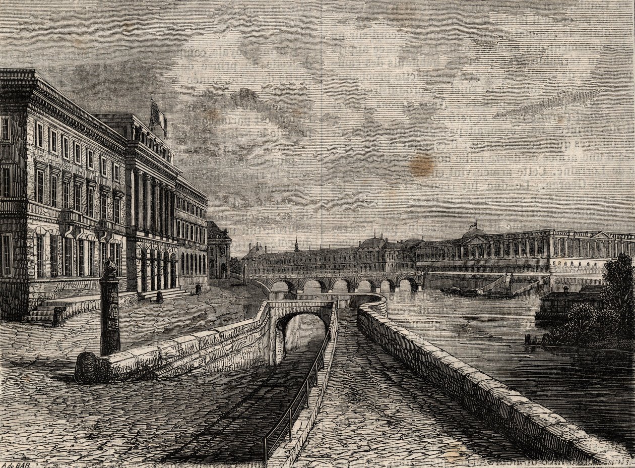 Hotel de la Monnaie - Indgravering i "" Fysisk, civil og moralsk historie i Paris: fra de tidligste historiske tider til i dag" af Jacques Antoine Dulaure af French School