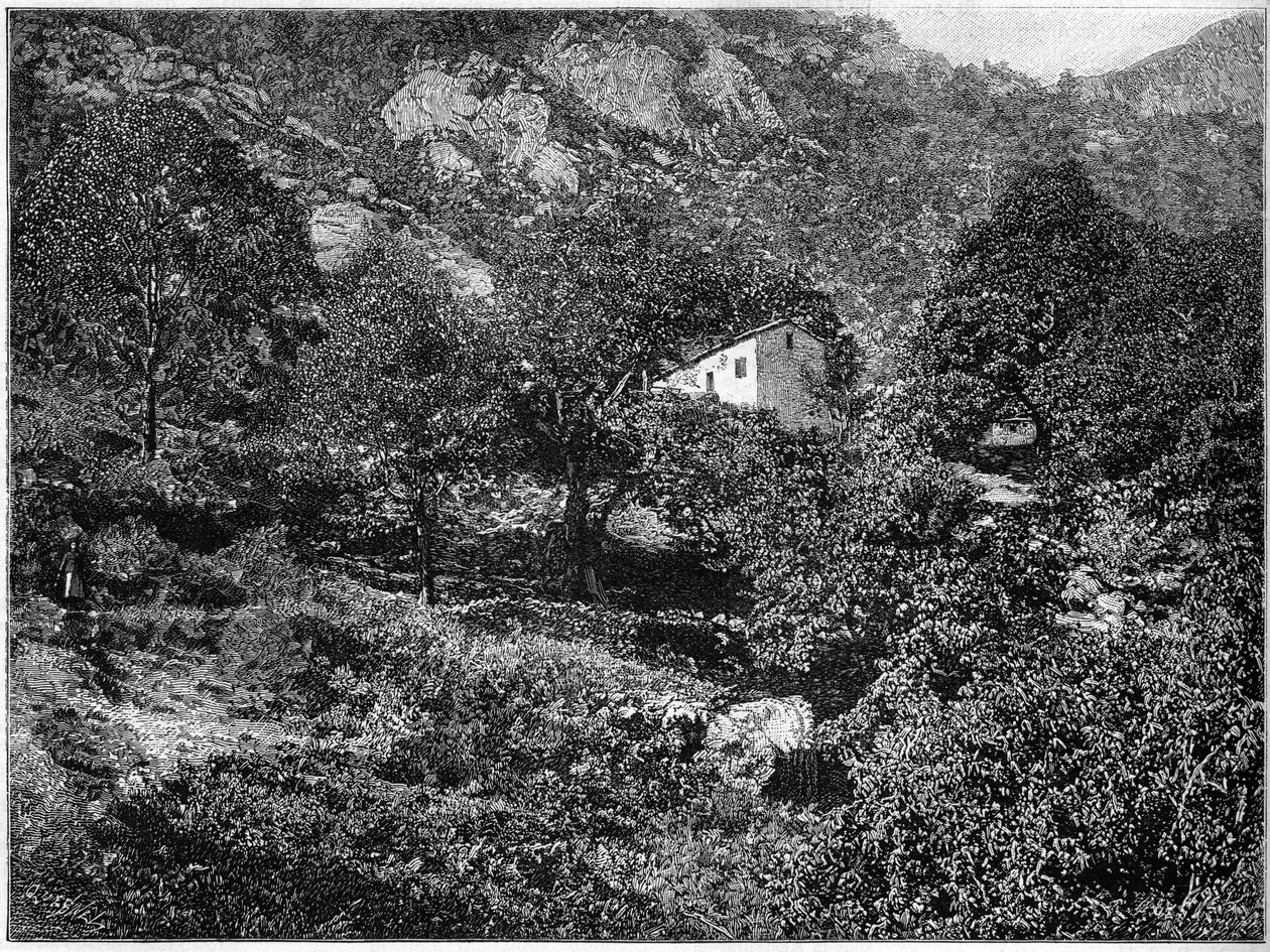 Banditternes hus i Pentica på Korsika. af French School