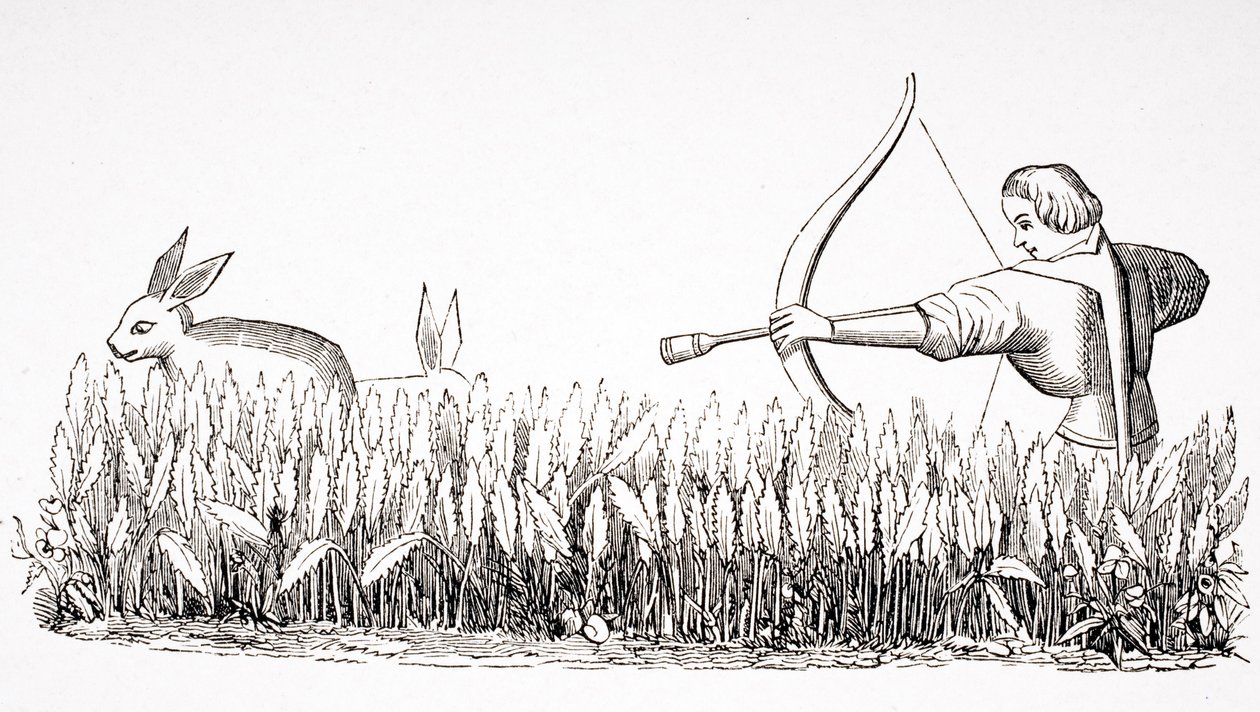 How to Allure the Hare, efter en miniature i det 15. århundredes manuskript af Phoebus, fra 
