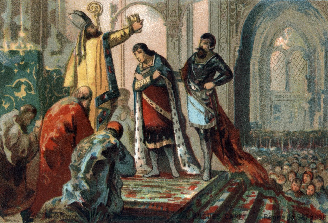Hugues Capet, konge af Frankrig fra 987 til 996, gjorde sin søn, den fremtidige Robert II den Fromme (972 - 1031), hellig af Adalberon (ca. 925-990), arkevek i Reims, til Cathedrale d
