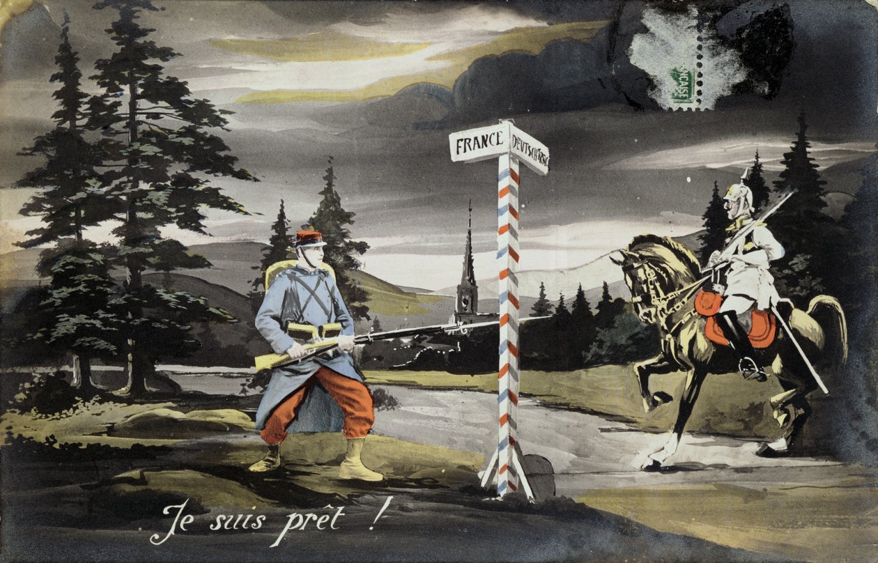 Jeg er klar, postkort fra Første Verdenskrig, 1914 af French School