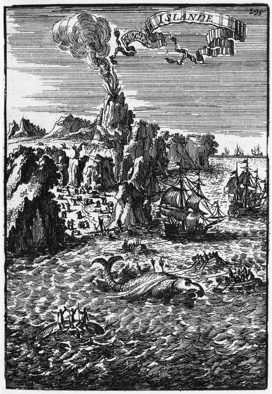 Island og hvalfiskeri, illustration fra Description de l