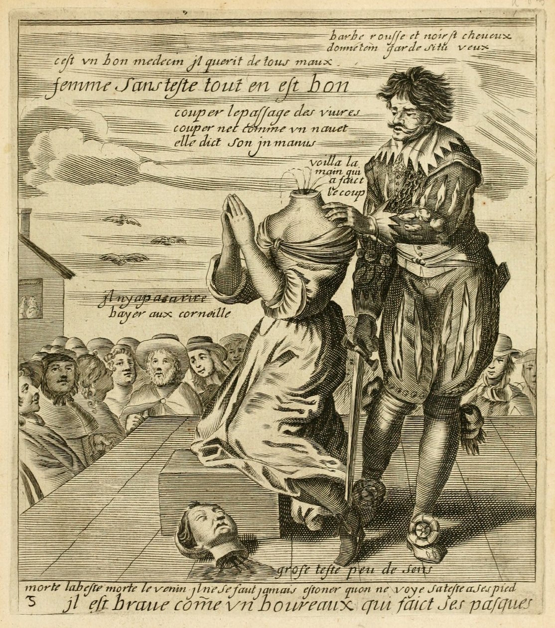 Il est brave comme un boureaux qui faict ses pasques", fra "Recueil des plus illustres proverbes, divises en trois livres" af Jacques Lagniet, ca. 1657-63 (gravering) af French School