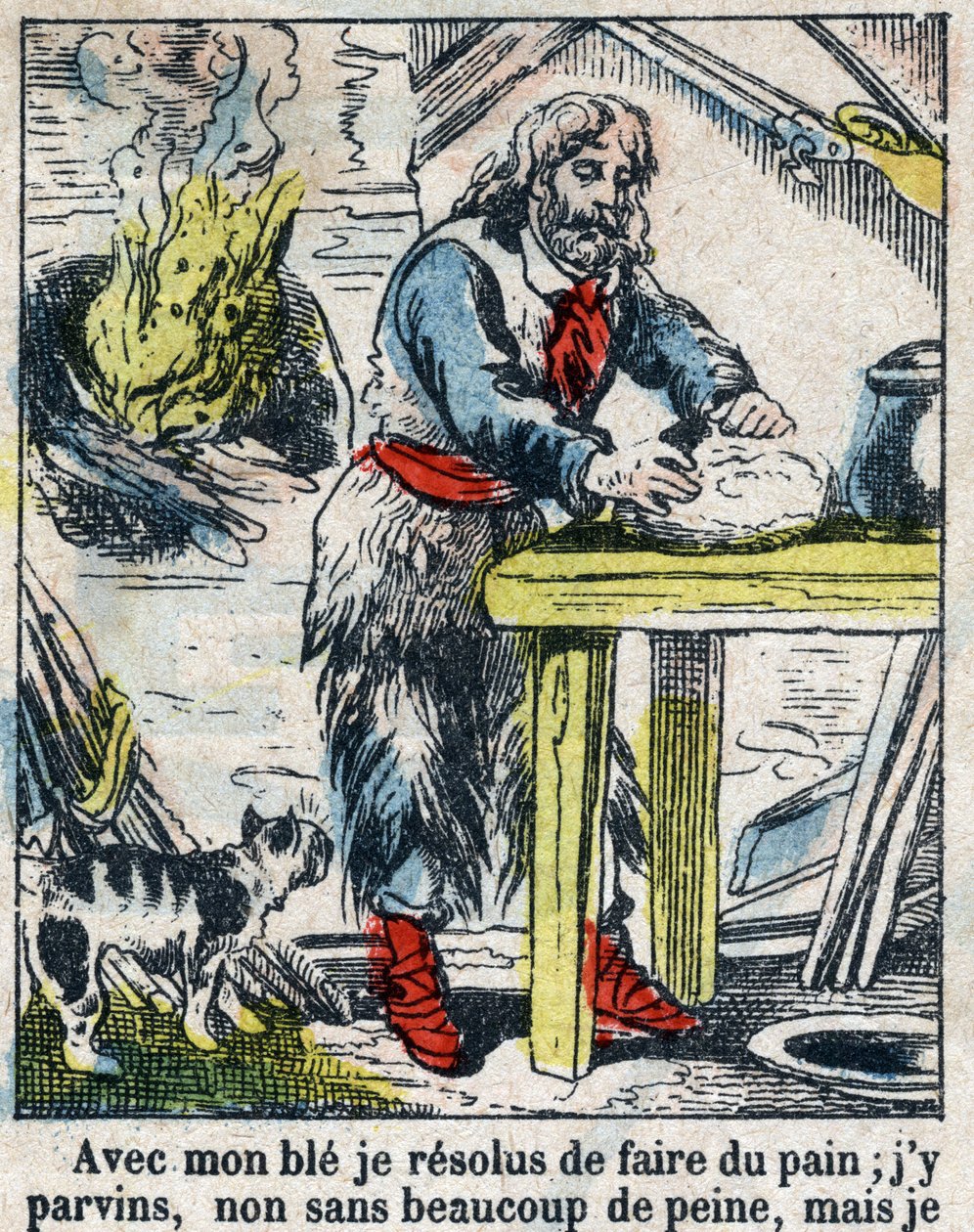 Illustration til Daniel Defoes Bog (De foe) "" Robinson Crusoe"". Epinal billeddannelse fra slutningen af det 19. århundrede. af French School