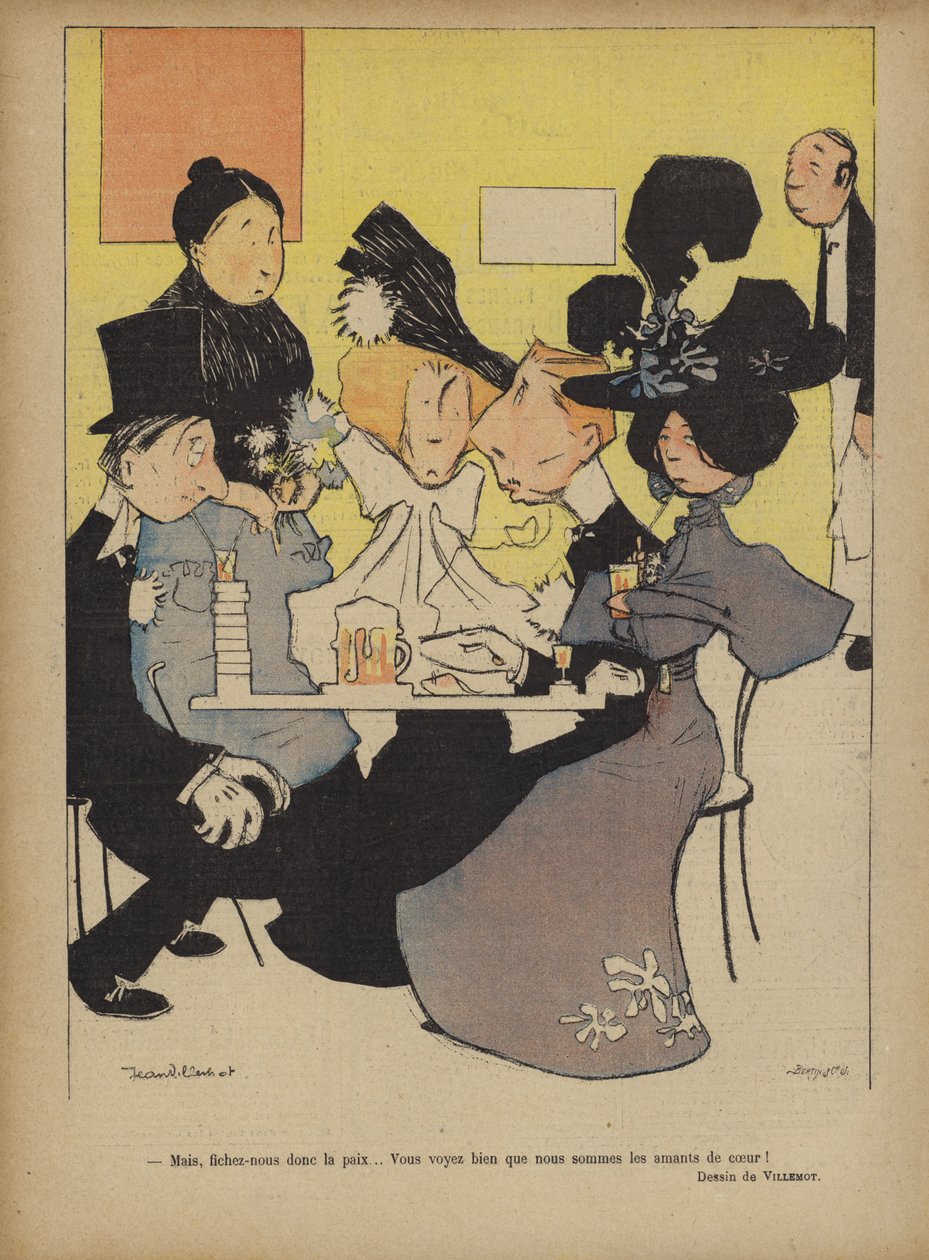 Illustration til Le Rire (farvelitografi) af French School
