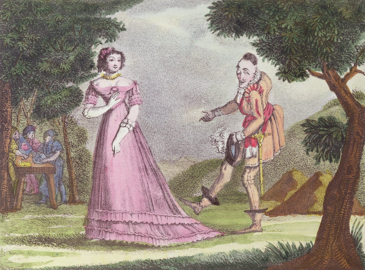 Illustration til Riquet a la Houppe, eventyr af Charles Perrault (1628-1703), ca. 1820-30 af French School