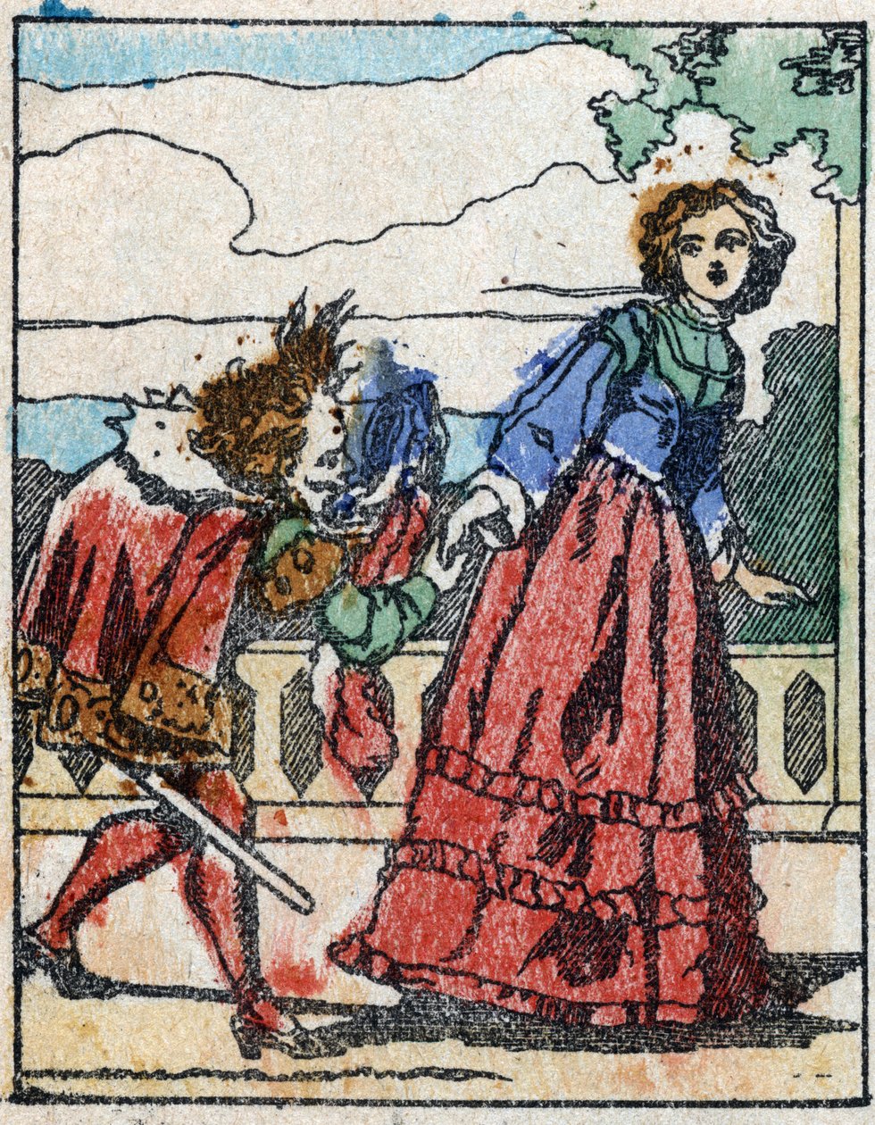 Illustration til "" Riquet a la houppe"", fortælling af Charles Perrault (1628-1703), fransk forfatter. Træstik af Imaging Pellerin - Epinal, sd. Slutningen af det 19. århundrede. af French School